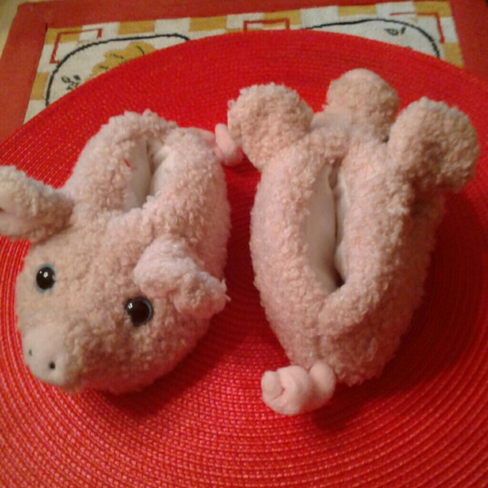 Adorable, Vintage, Soft, Pink, Piglet, Toddler, Slippers🐽🐖🐷